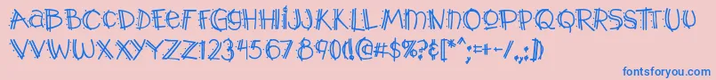 Y2kpma Font – Blue Fonts on Pink Background