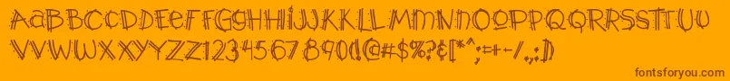 Y2kpma Font – Brown Fonts on Orange Background