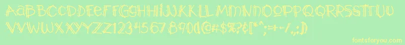 Y2kpma Font – Yellow Fonts on Green Background