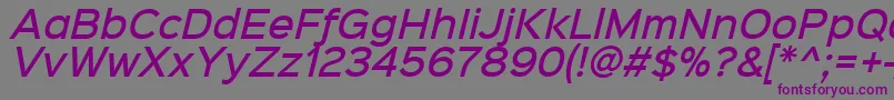 Sinkinsans500mediumitalic-fontti – violetit fontit harmaalla taustalla