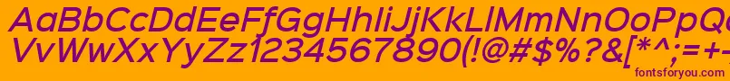 Sinkinsans500mediumitalic Font – Purple Fonts on Orange Background