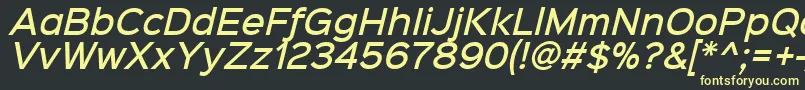 フォントSinkinsans500mediumitalic – 黒い背景に黄色の文字