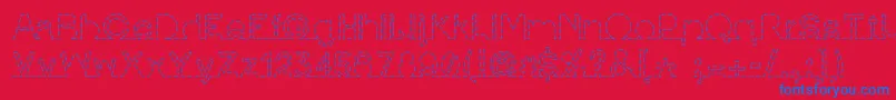 IamonlinewithuDashed-Schriftart – Blaue Schriften auf rotem Hintergrund