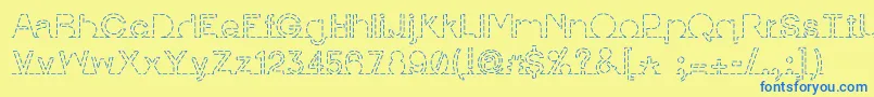 IamonlinewithuDashed Font – Blue Fonts on Yellow Background