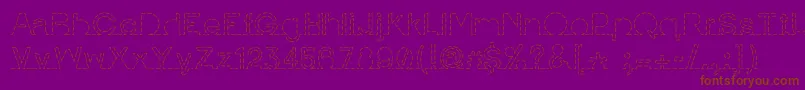 IamonlinewithuDashed-Schriftart – Braune Schriften auf violettem Hintergrund