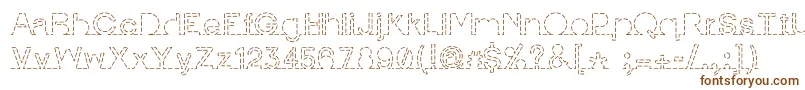 IamonlinewithuDashed-fontti – ruskeat fontit valkoisella taustalla