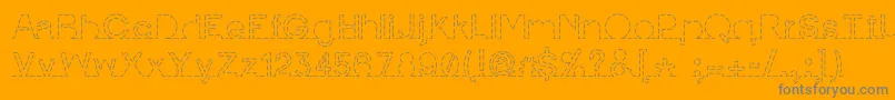 IamonlinewithuDashed Font – Gray Fonts on Orange Background