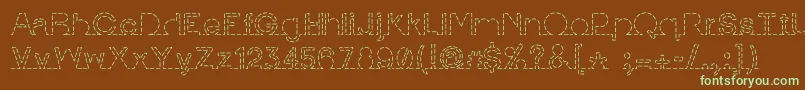 IamonlinewithuDashed-Schriftart – Grüne Schriften auf braunem Hintergrund