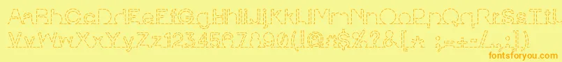 Шрифт IamonlinewithuDashed – оранжевые шрифты на жёлтом фоне