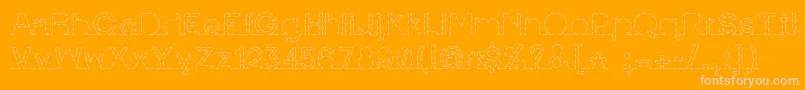 IamonlinewithuDashed-Schriftart – Rosa Schriften auf orangefarbenem Hintergrund