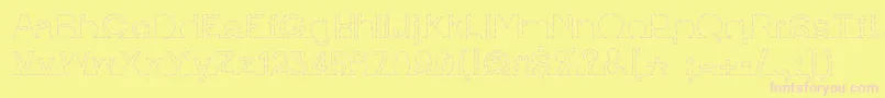 IamonlinewithuDashed-fontti – vaaleanpunaiset fontit keltaisella taustalla