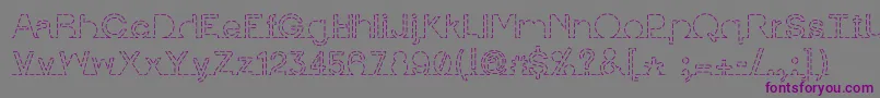 Шрифт IamonlinewithuDashed – фиолетовые шрифты на сером фоне