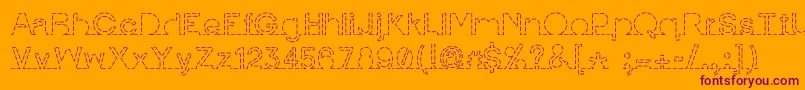 IamonlinewithuDashed Font – Purple Fonts on Orange Background