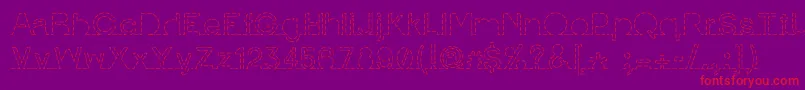 IamonlinewithuDashed Font – Red Fonts on Purple Background