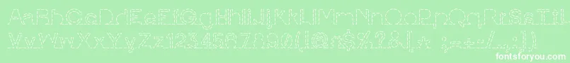 IamonlinewithuDashed Font – White Fonts on Green Background