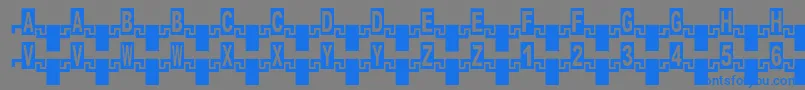 フォントZipper – 灰色の背景に青い文字