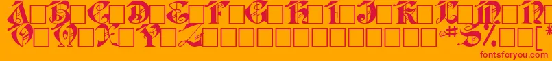 Fonte JabaRegular – fontes vermelhas em um fundo laranja