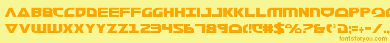 フォントMorsenkv2c – オレンジの文字が黄色の背景にあります。