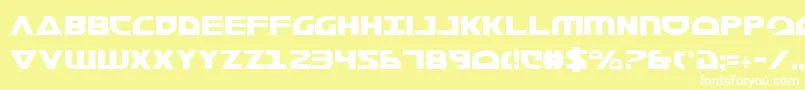Morsenkv2c-Schriftart – Weiße Schriften auf gelbem Hintergrund