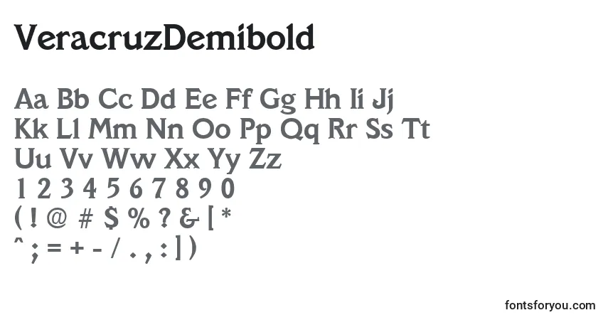 VeracruzDemibold-fontti – aakkoset, numerot, erikoismerkit