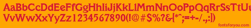 VeracruzDemibold Font – Red Fonts on Orange Background