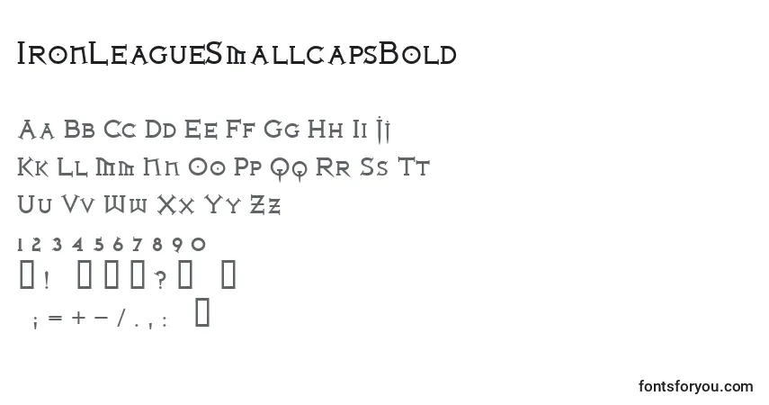 Schriftart IronLeagueSmallcapsBold – Alphabet, Zahlen, spezielle Symbole