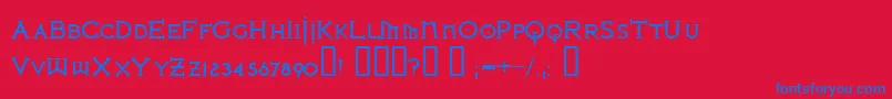 IronLeagueSmallcapsBold Font – Blue Fonts on Red Background