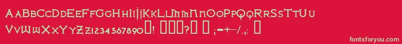 IronLeagueSmallcapsBold Font – Green Fonts on Red Background