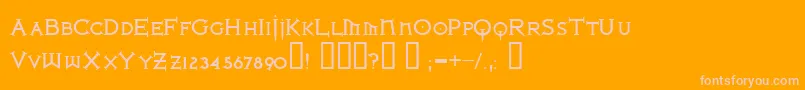 IronLeagueSmallcapsBold Font – Pink Fonts on Orange Background