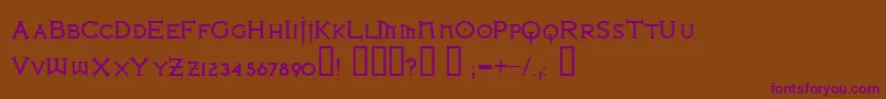 IronLeagueSmallcapsBold Font – Purple Fonts on Brown Background