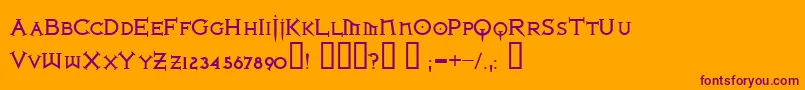 IronLeagueSmallcapsBold Font – Purple Fonts on Orange Background