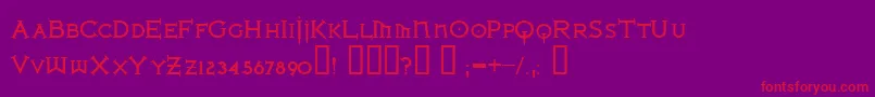 IronLeagueSmallcapsBold-Schriftart – Rote Schriften auf violettem Hintergrund