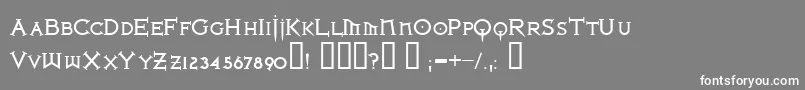 フォントIronLeagueSmallcapsBold – 灰色の背景に白い文字