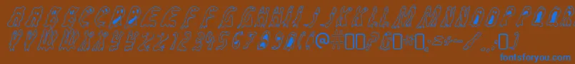 Groovy ffy Font – Blue Fonts on Brown Background