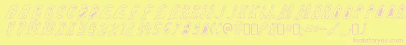 Groovy ffy Font – Pink Fonts on Yellow Background