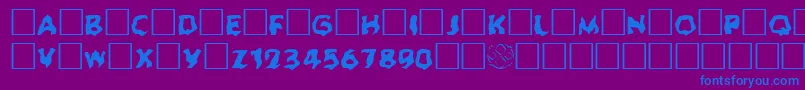 フォントGhoul – 紫色の背景に青い文字