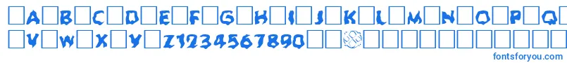 フォントGhoul – 白い背景に青い文字