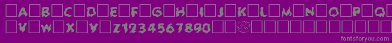 フォントGhoul – 紫の背景に灰色の文字
