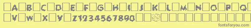 フォントGhoul – 黄色の背景に灰色の文字