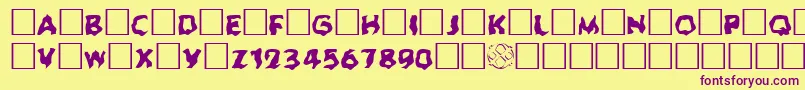 フォントGhoul – 紫色のフォント、黄色の背景