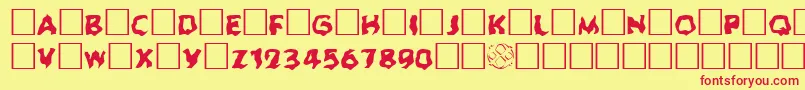 Ghoul Font – Red Fonts on Yellow Background