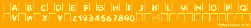 Ghoul Font – Yellow Fonts on Orange Background