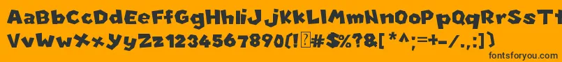 NewSuperMarioFontU Font – Black Fonts on Orange Background