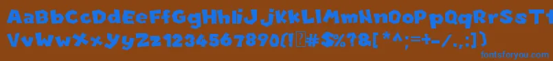 フォントNewSuperMarioFontU – 茶色の背景に青い文字