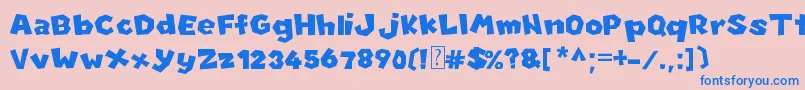 NewSuperMarioFontU Font – Blue Fonts on Pink Background