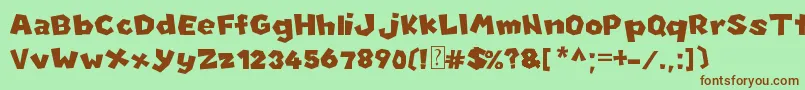 NewSuperMarioFontU Font – Brown Fonts on Green Background