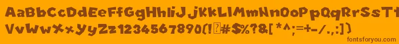 NewSuperMarioFontU Font – Brown Fonts on Orange Background
