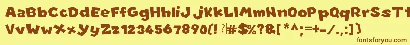 NewSuperMarioFontU Font – Brown Fonts on Yellow Background