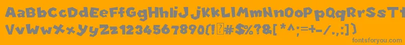 NewSuperMarioFontU-Schriftart – Graue Schriften auf orangefarbenem Hintergrund