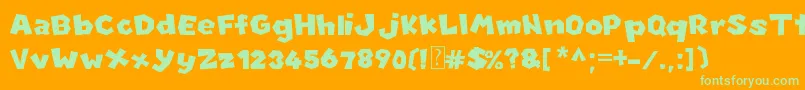 NewSuperMarioFontU Font – Green Fonts on Orange Background